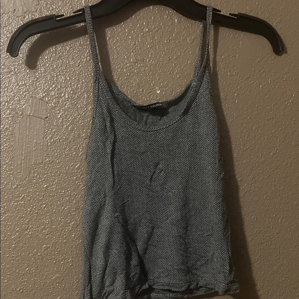Brandy Melville Black and White Chevron Camisole